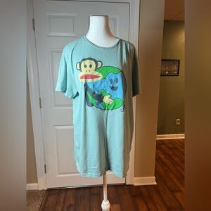 Paul Frank Womens Graphic T Shirt XL Earth Day Ionian Sea Short Sleeve Casual